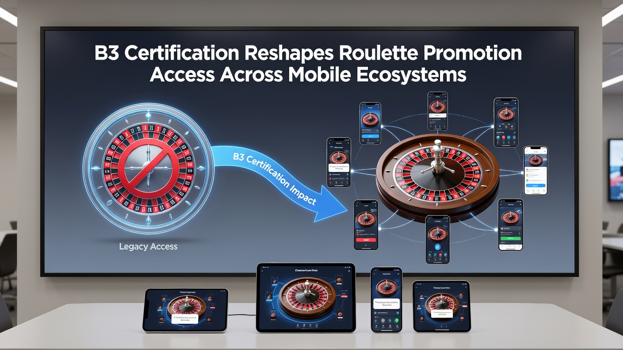 Mobile device displaying B3 compliant roulette interface with active promotion indicators