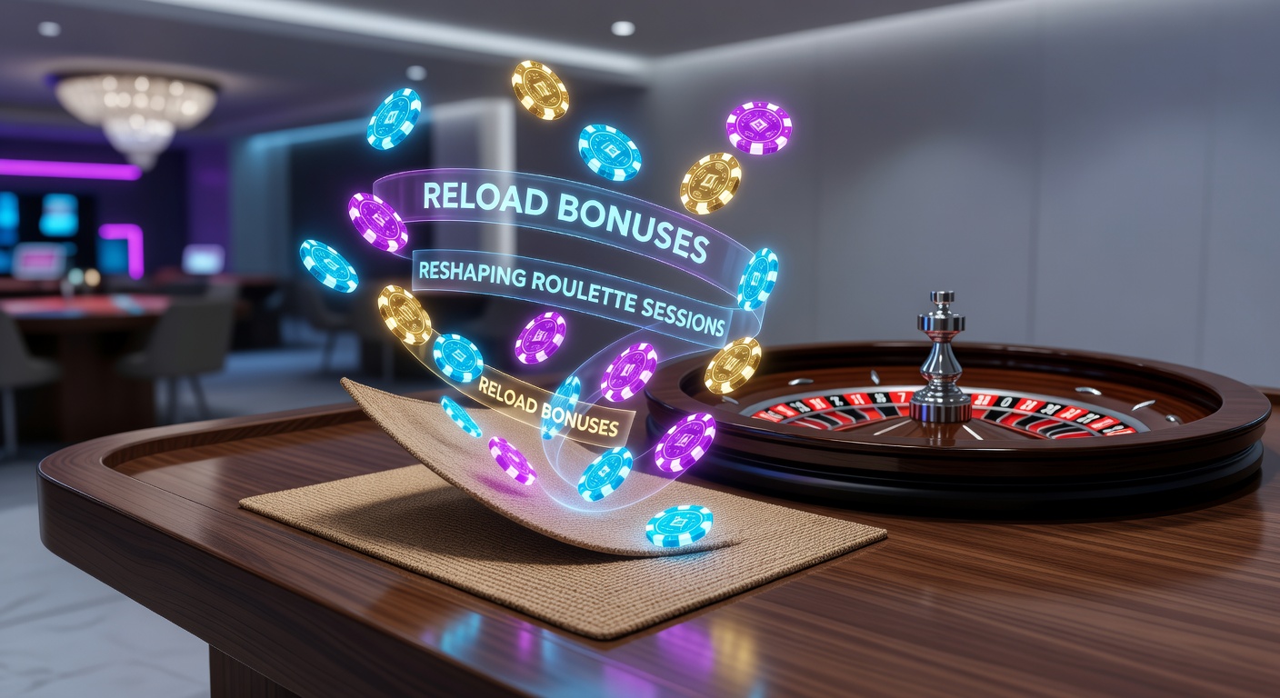 Vibrant roulette table with glowing bonus icons overlay, illustrating reload offers extending player sessions