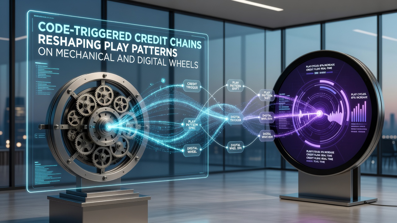 Digital roulette interface displaying active credit chain status alongside mechanical wheel comparison graphics