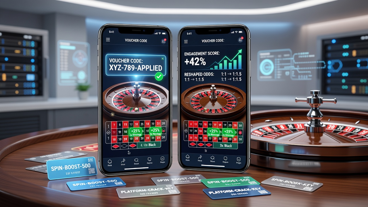 Analytics dashboard showing increased mobile roulette activity linked to voucher code usage