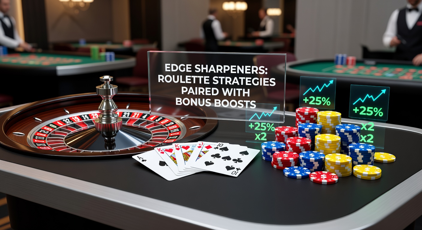 Vibrant roulette wheel spinning with strategy charts and bonus icons overlayed, illustrating tactical play in action