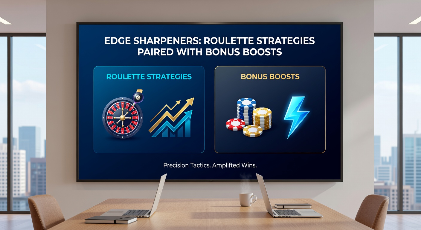 Close-up of a player's hand placing chips on a digital roulette table, surrounded by glowing bonus multiplier icons and strategy grids