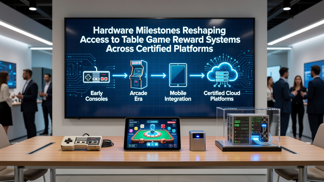 Close-up of certified table game hardware featuring biometric access and real-time reward interface displays
