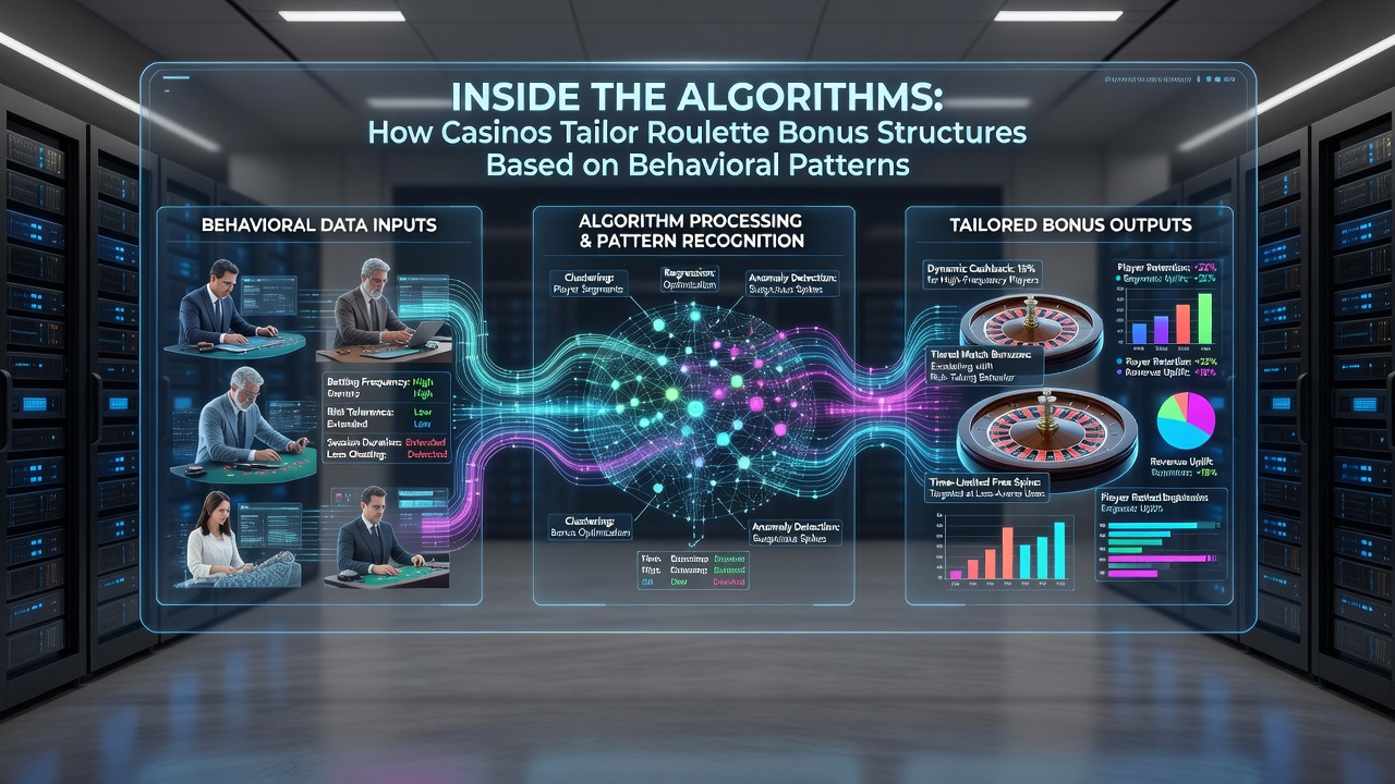 Flowchart illustrating algorithmic logic for personalizing roulette bonus offers based on player segments