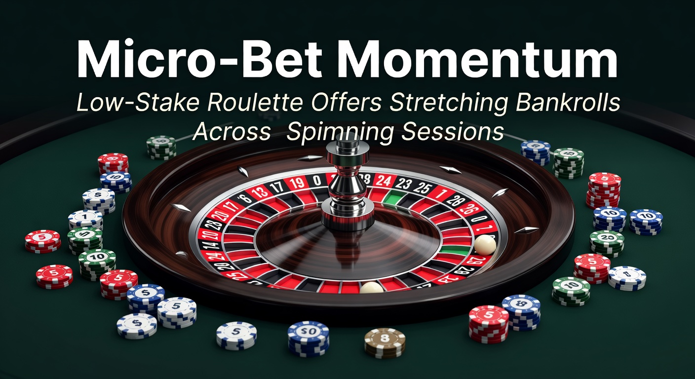 Roulette wheel spinning with small chip stacks emphasizing low-stake play and extended sessions