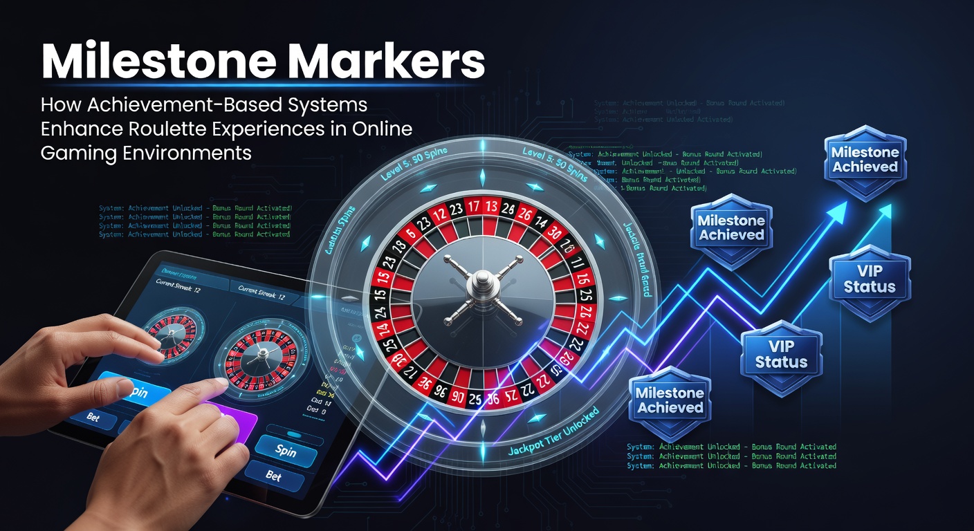 Online roulette screen displaying milestone progress bars and achievement badges for spins and wins