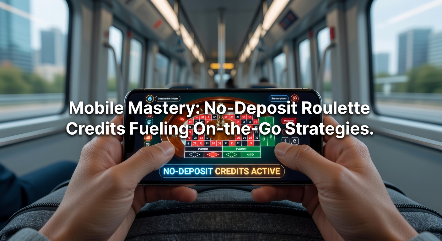 Player using tablet outdoors to engage in roulette strategy with no-deposit credits visible on screen