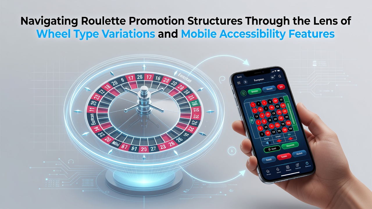 Roulette wheel variations displayed alongside mobile device interfaces for promotion navigation