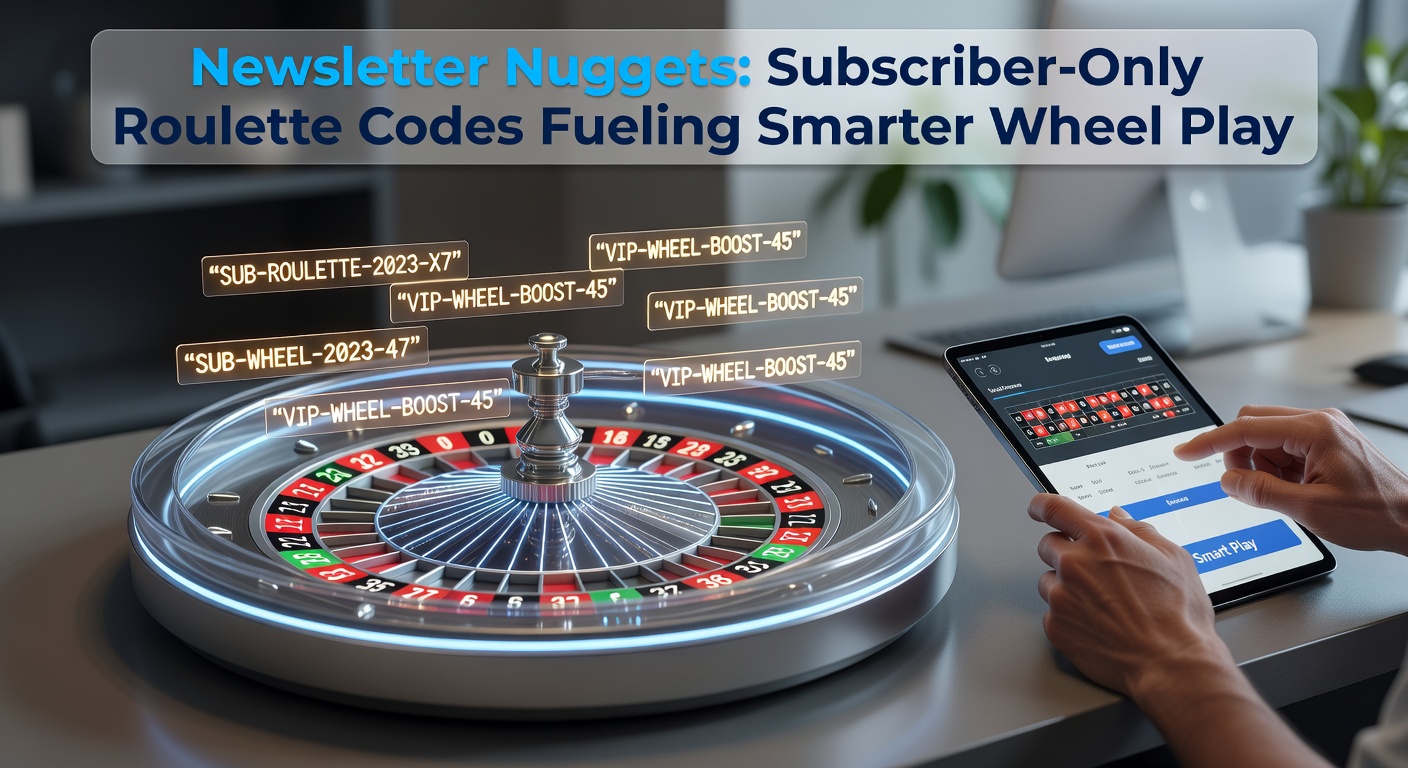 Screenshot of an exclusive newsletter featuring roulette promo codes and wheel strategies for subscribers