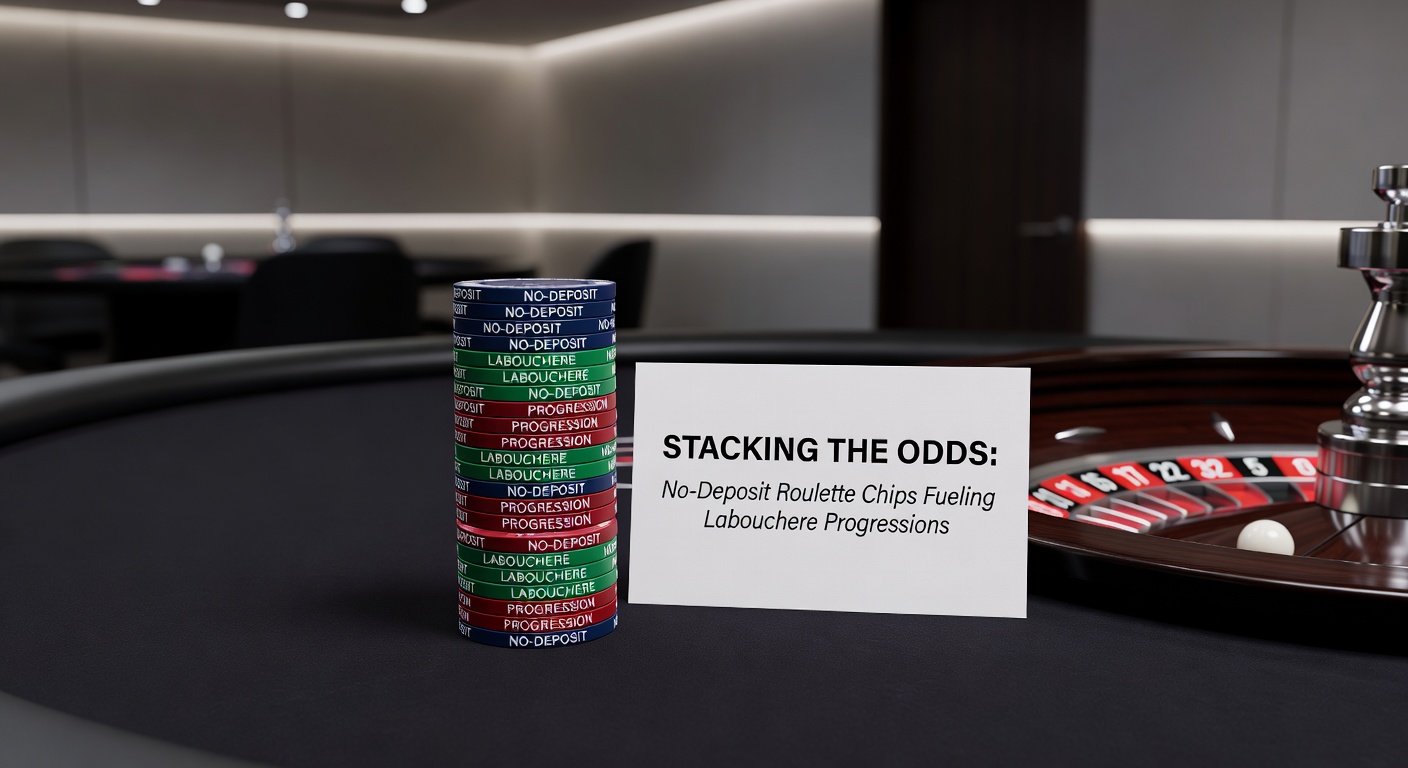 Illustration of roulette wheel with stacked chips and a Labouchere betting sequence chart, symbolizing enhanced progression strategies
