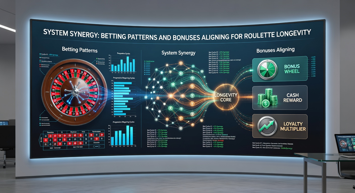 Infographic illustrating a flowchart of betting patterns integrating with bonus cycles, extending a roulette session timeline