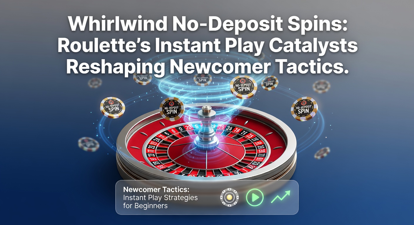 Vibrant roulette wheel spinning with digital whirlwind effects symbolizing no-deposit spins accelerating player entry